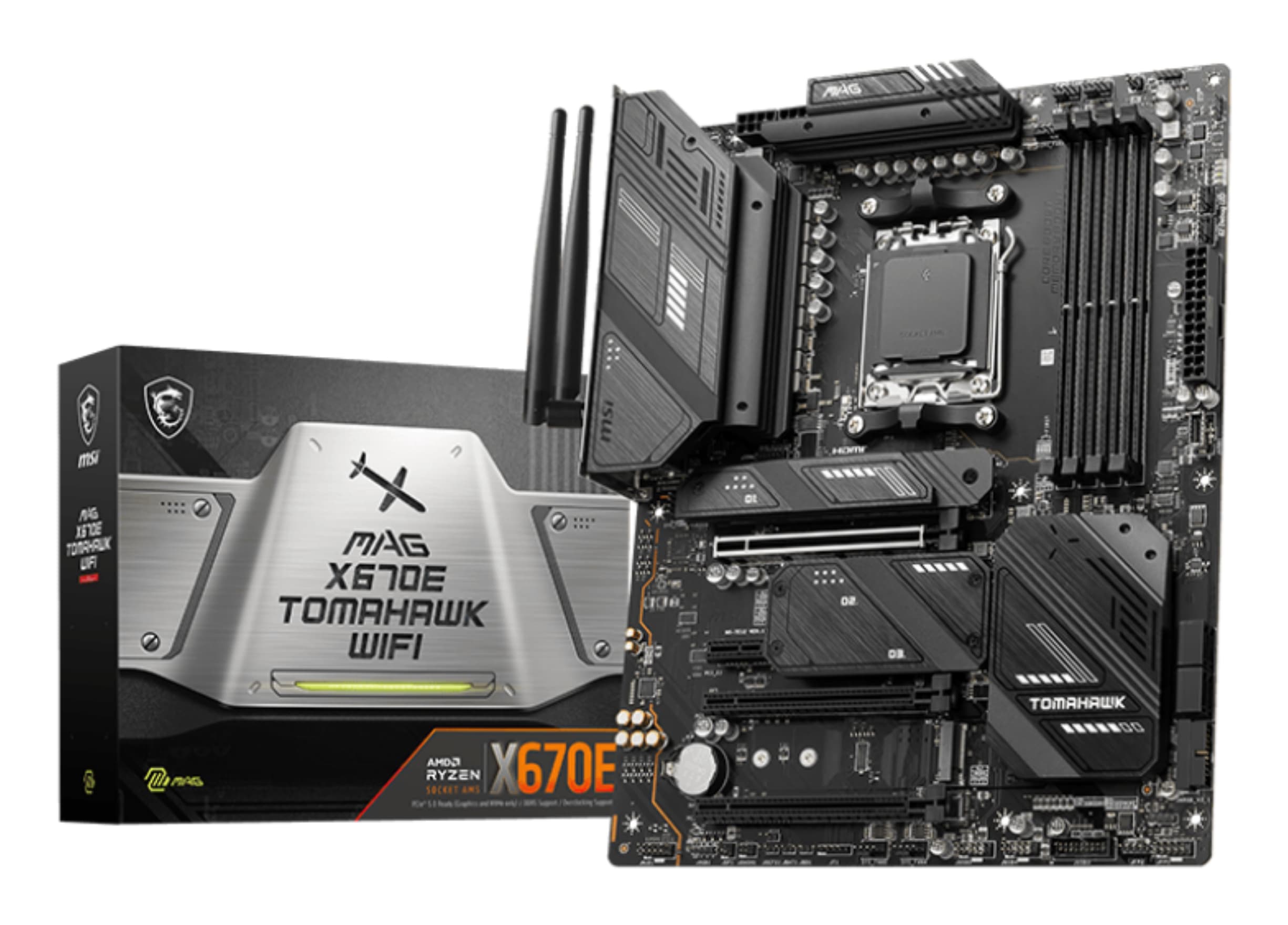 MSI لوحة ام للالعاب B650 توماهوك واي فاي من ماج (معالج AMD رايزن 9000/8000/7000، AM5، DDR5، PCIe 4.0، M.2، ساتا 6 جيجابت/ثانية، USB 3.2 الجيل الثاني، HDMI/DP، واي فاي 6E، بلوتوث 5.3، شبكة محلية LAN
